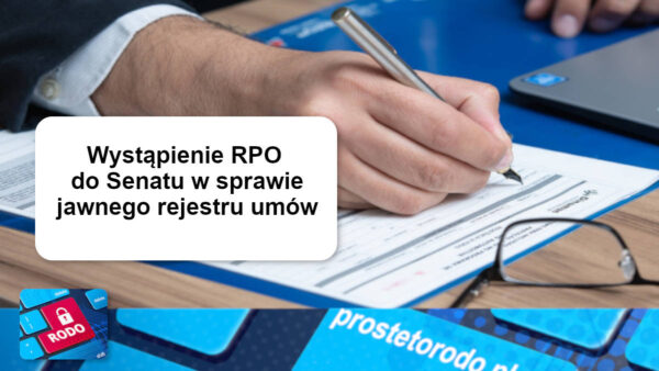 RPO pisze do Senatu w sprawie jawnego rejestru umów